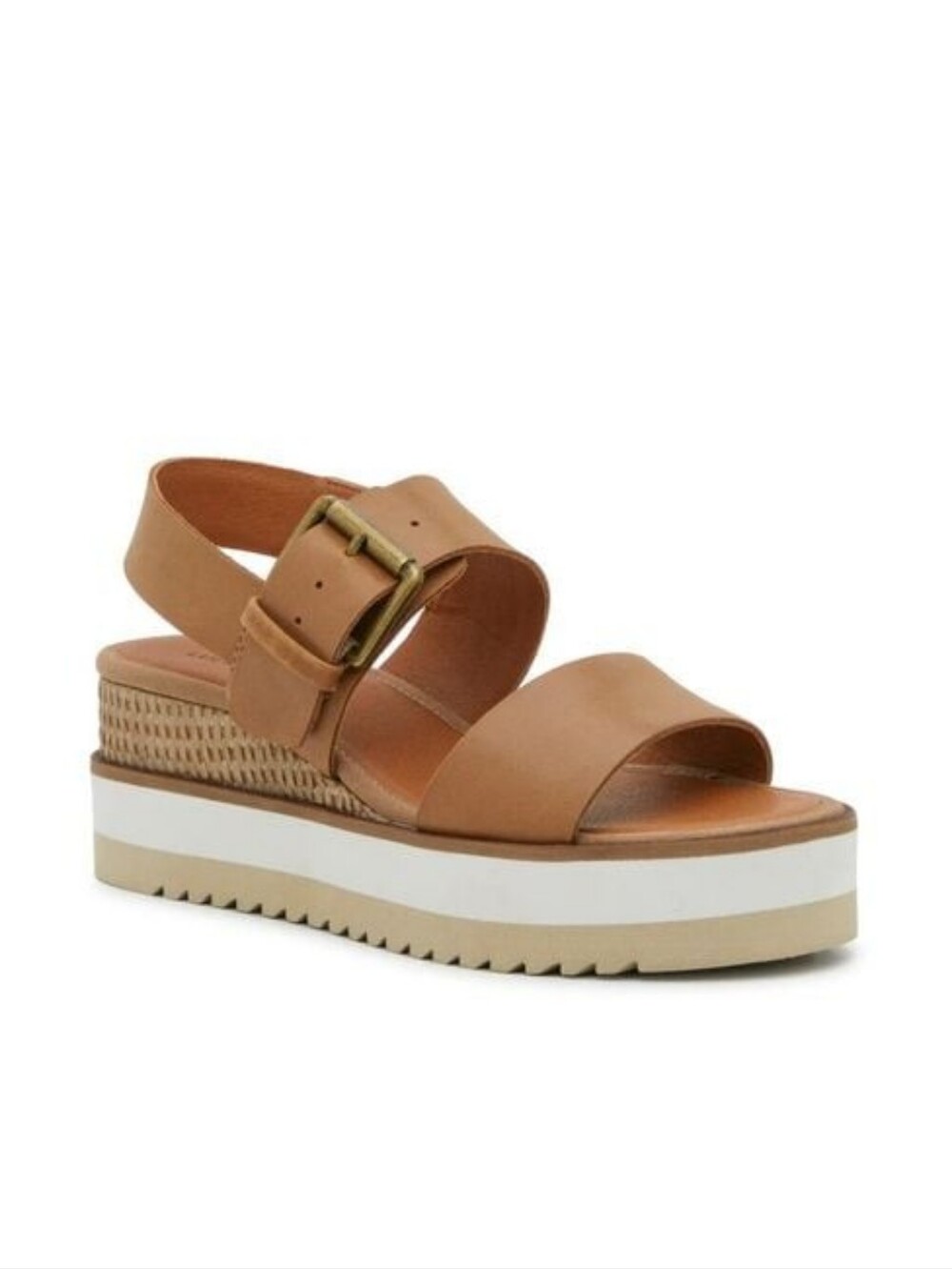 Lucky Brand Tan Platform Sandal with Buckled Strap Detail Size 9.5M